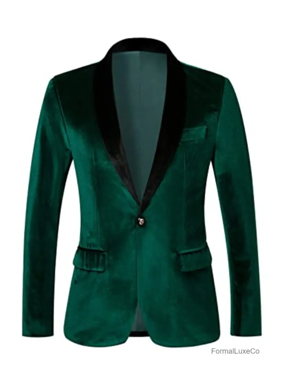 Men's Velvet Slim Fit Blazer One Button Sport Coat Wedding Party